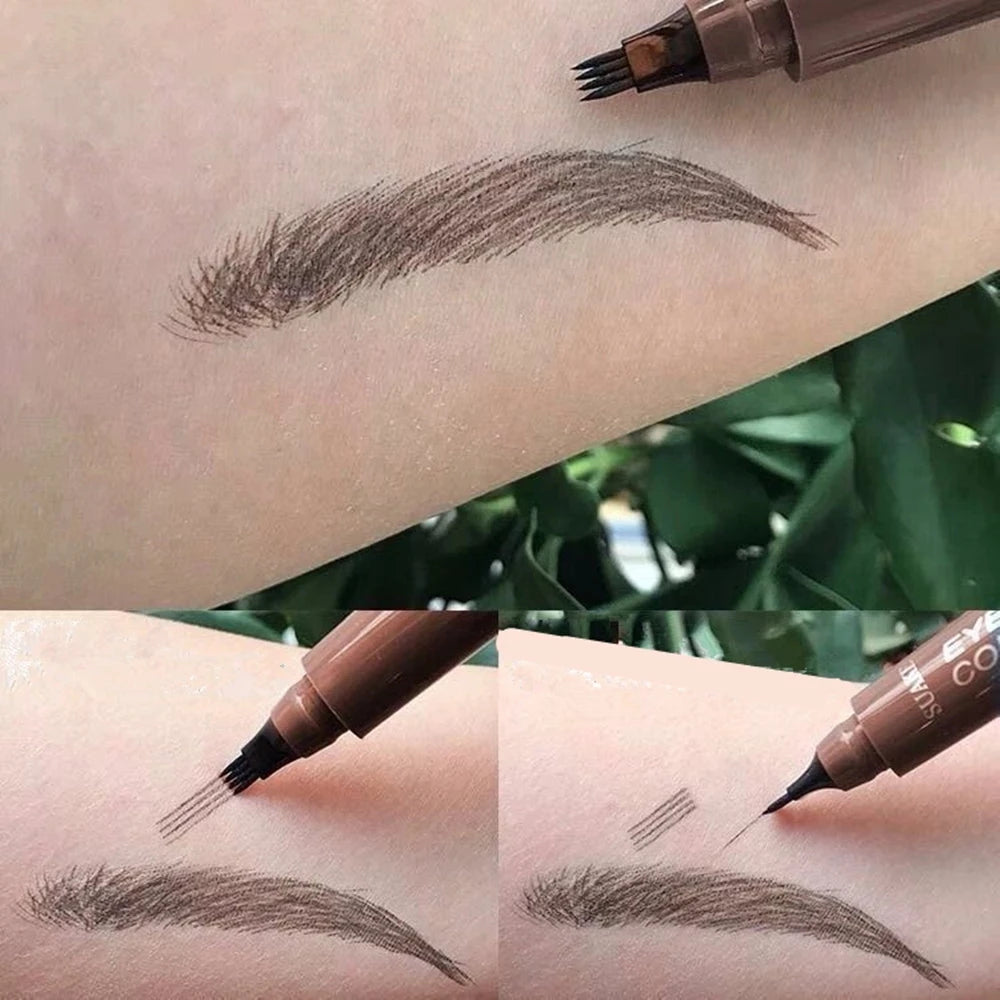 4D Microblading Wenkbrauw Pen - Langdurige, Natuurlijke Wenkbrauw Tattoo met 4 Vorken Tip