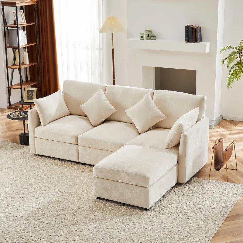 LuxeChenille Corner Sofa – Stijl en Comfort voor Elke Woonruimte