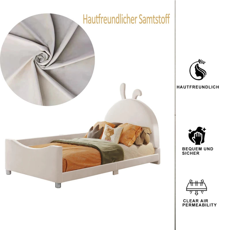 BunnyDreams Kinderbed - Modern Schattig Design met Konijn Hoofdeinde