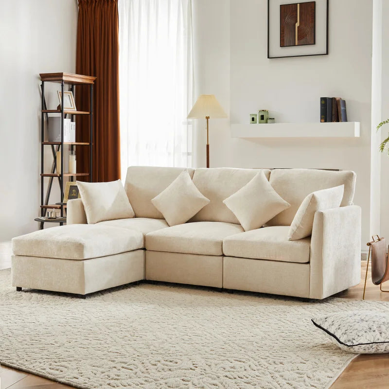 LuxeChenille Corner Sofa – Stijl en Comfort voor Elke Woonruimte