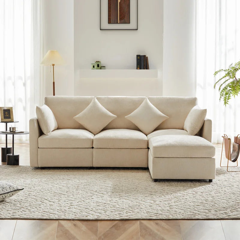 LuxeChenille Corner Sofa – Stijl en Comfort voor Elke Woonruimte