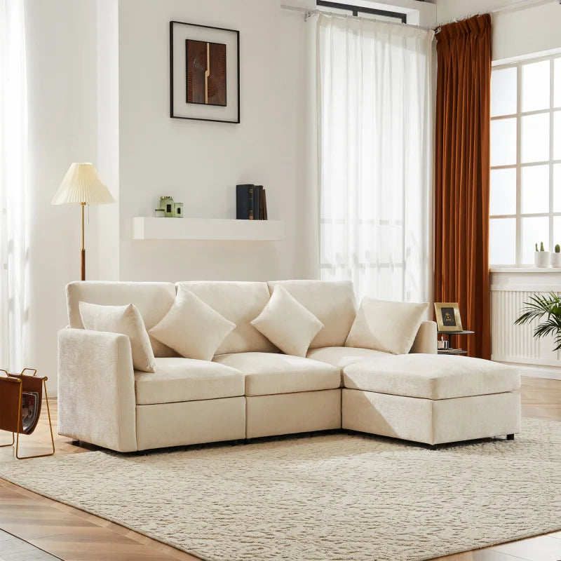 LuxeChenille Corner Sofa – Stijl en Comfort voor Elke Woonruimte