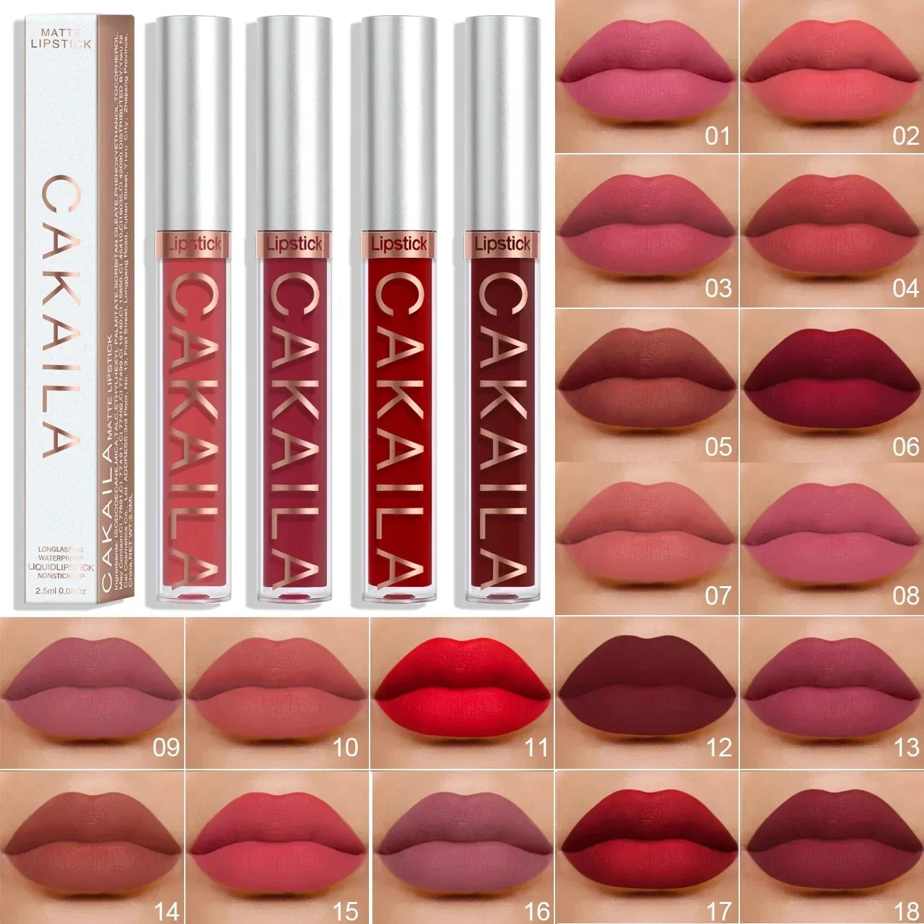 VelvetLuxe Lipgloss Set – 18 Kleuren Matte Lippenstift