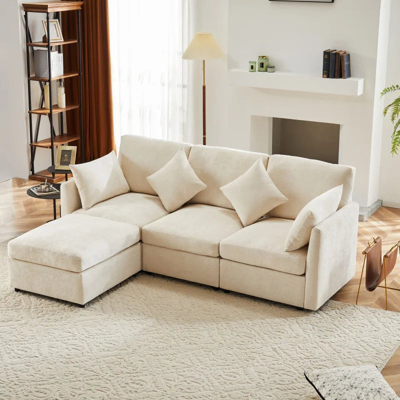 LuxeChenille Corner Sofa – Stijl en Comfort voor Elke Woonruimte