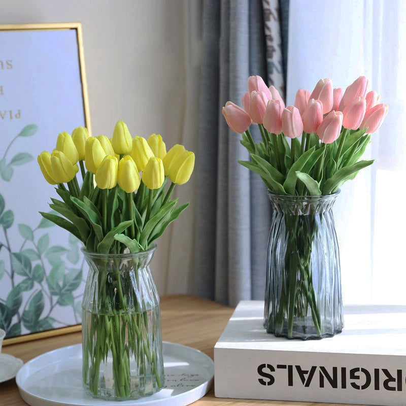 SilkBloom™ - 15 Stuks Kunstmatige Tulpenboeket - Realistische Bruiloftsdecoratie voor Thuis en Evenementen